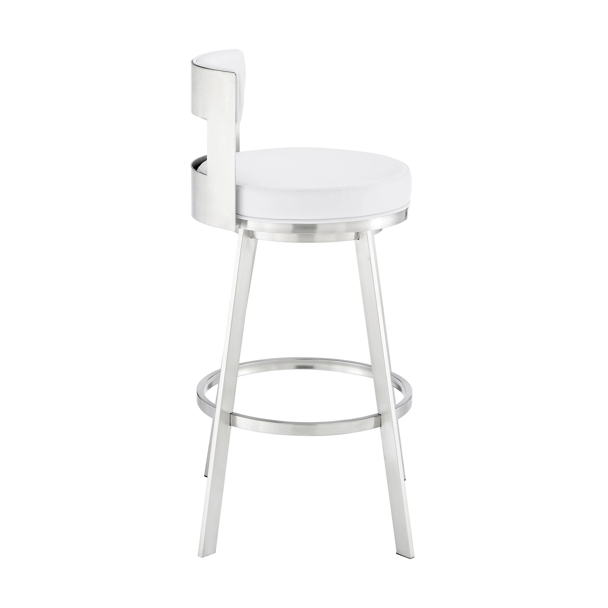 Flynn - Swivel Bar Stool -  Brushed Steel - Premium Counter Height (24"-27") from Armen Living - Just $372.50! Shop now at brett interiors