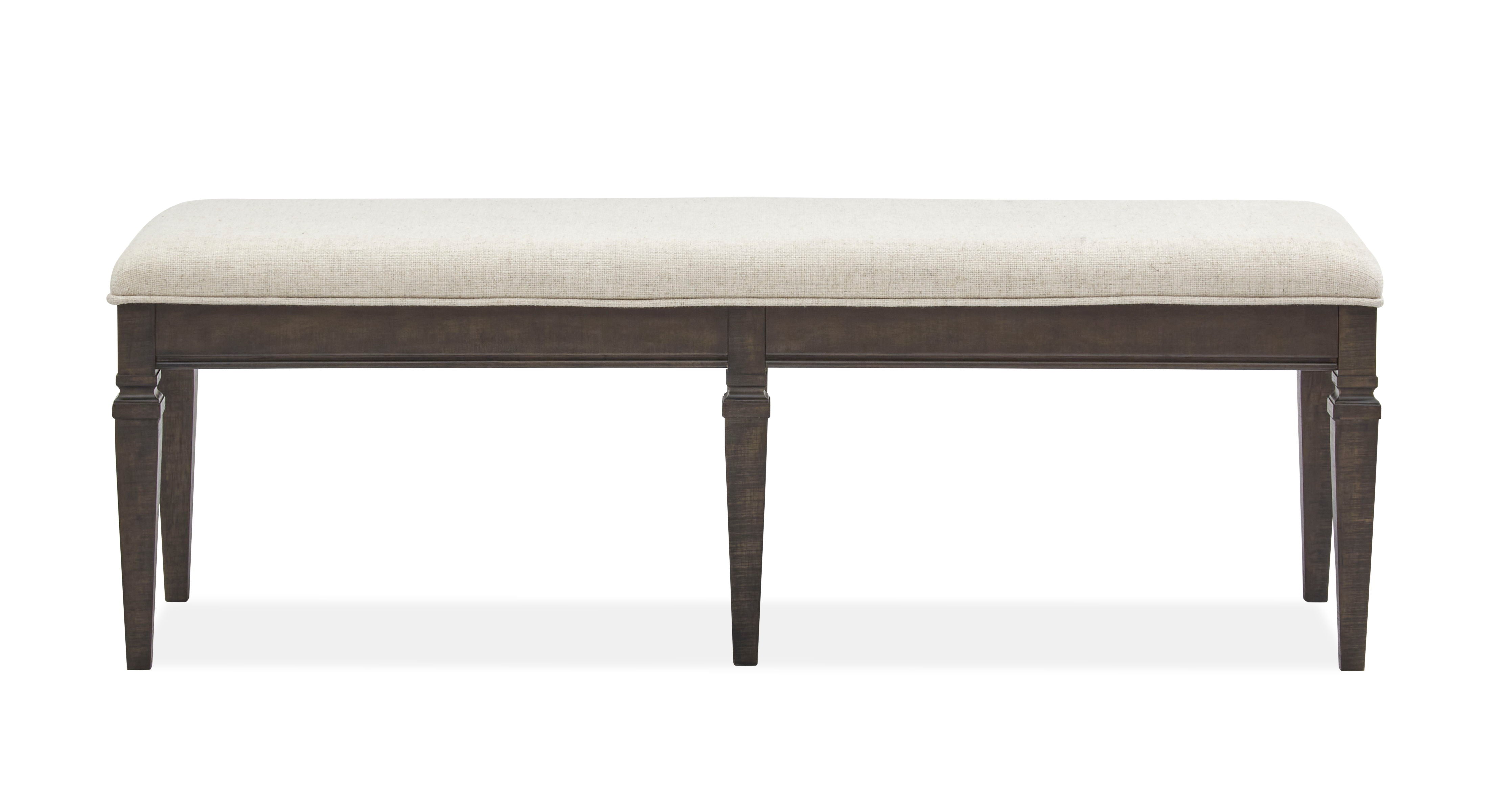 Calistoga - Bench With Upholstered Seat - Weathered Charcoal - Premium Upholstered Benches from Magnussen Furniture - Just $609! Shop now at brett interiors