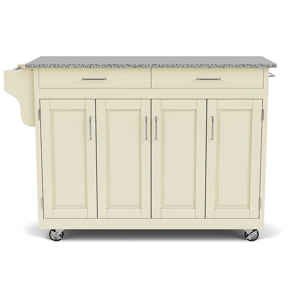 Create-A-Cart - 4 Doors Kitchen Cart - Gray Granite Top - Premium Islands & Carts from Homestyles - Just $1834.98! Shop now at brett interiors