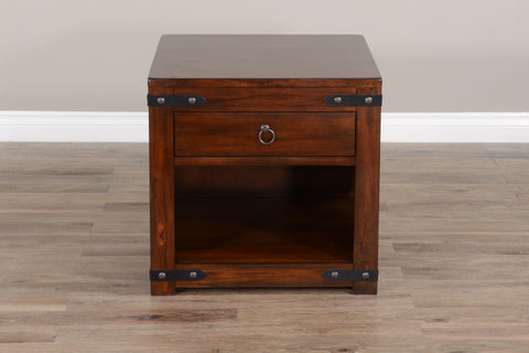 Santa Fe - 24" End Table - Dark Brown - Premium End Tables from Sunny Designs - Just $520! Shop now at brett interiors