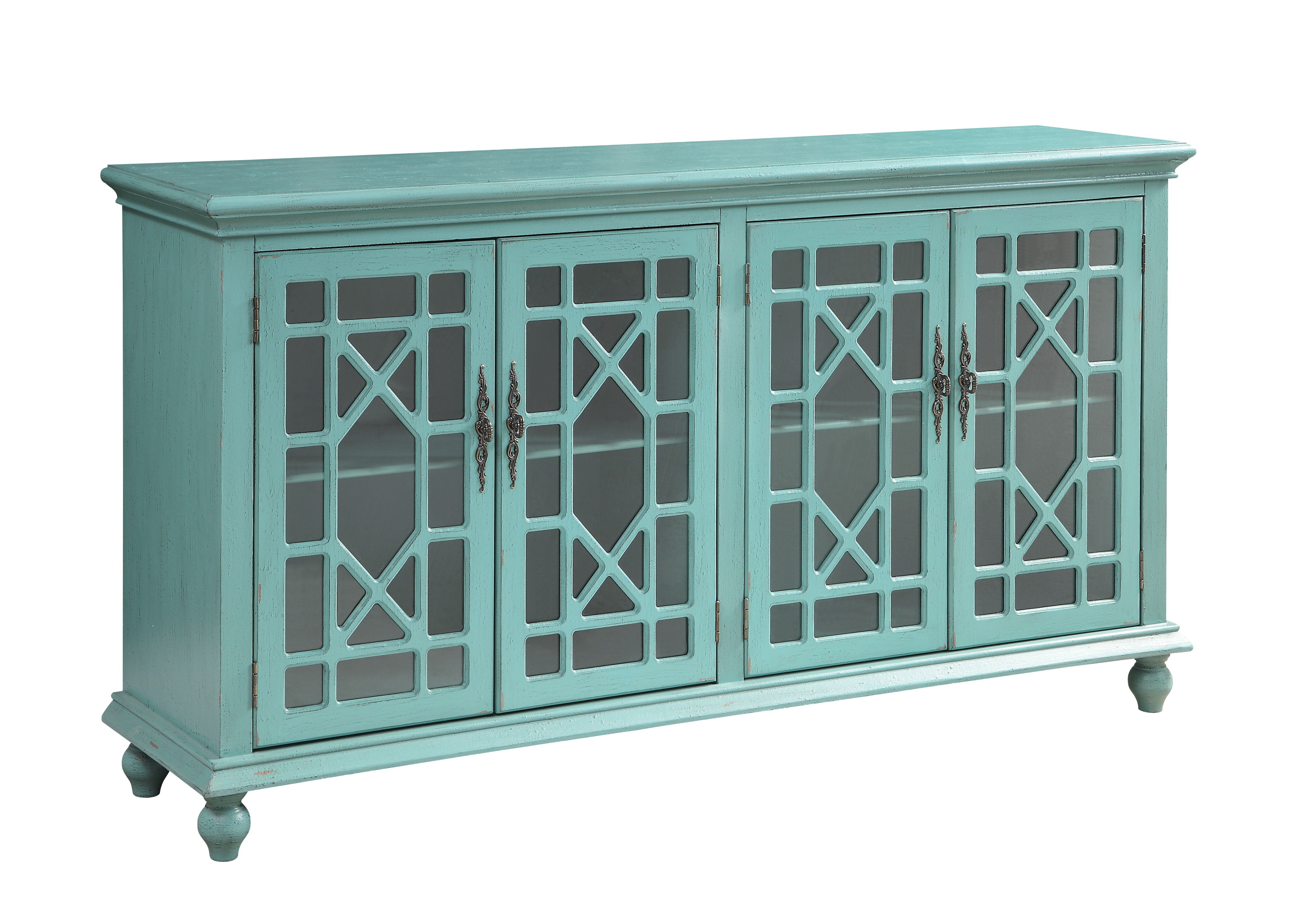 Christensen - Four Door Credenza - Bayberry Blue Rub - Premium Credenzas from Coast2Coast Home - Just $4125! Shop now at brett interiors