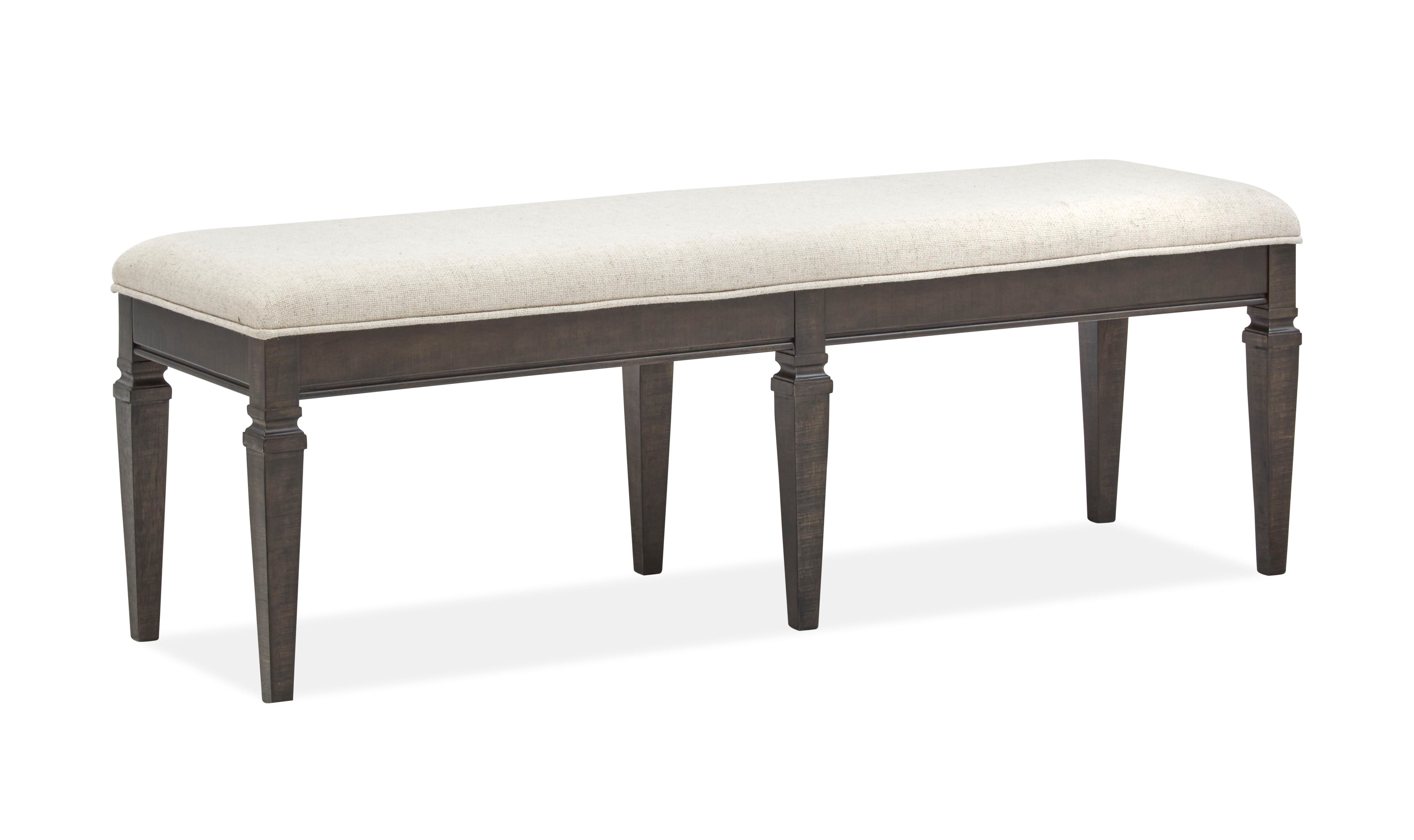 Calistoga - Bench With Upholstered Seat - Weathered Charcoal - Premium Upholstered Benches from Magnussen Furniture - Just $609! Shop now at brett interiors