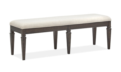 Calistoga - Bench With Upholstered Seat - Weathered Charcoal - Premium Upholstered Benches from Magnussen Furniture - Just $609! Shop now at brett interiors