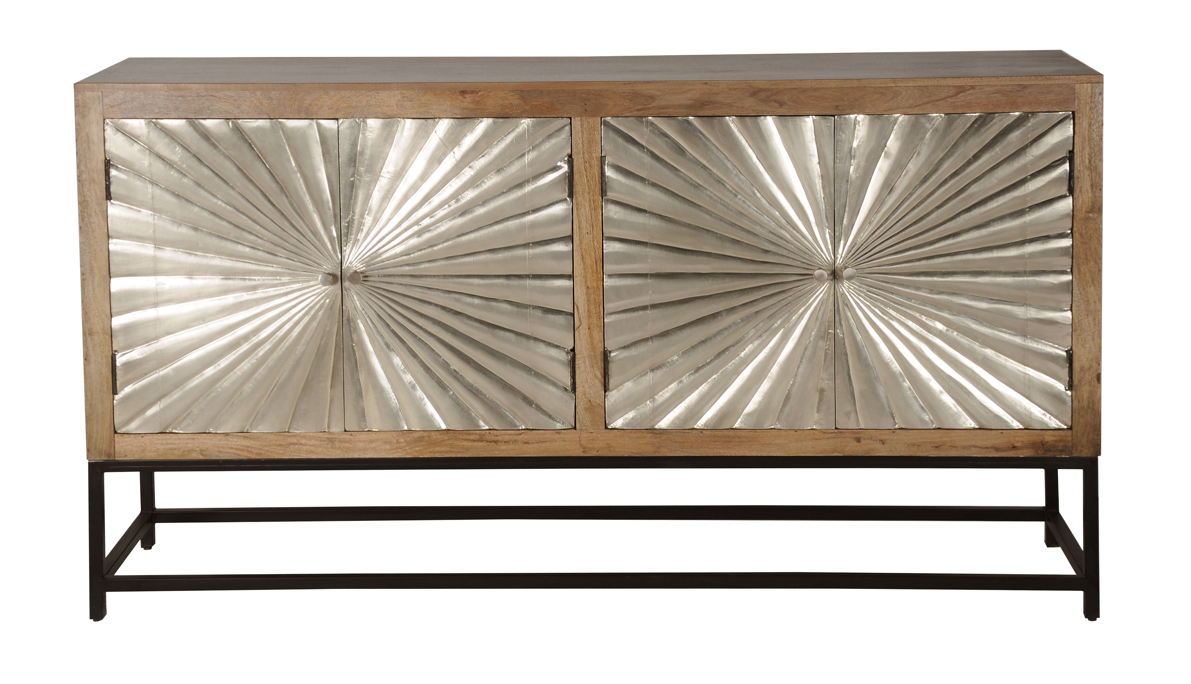 Sparks - Four Door Credenza - Sparkler Brown / Silver - Premium Credenzas from Coast2Coast Home - Just $5775! Shop now at brett interiors