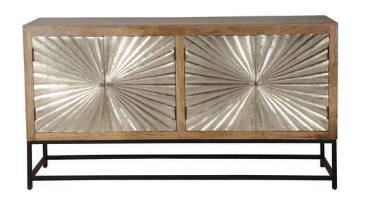 Sparks - Four Door Credenza - Sparkler Brown / Silver - Premium Credenzas from Coast2Coast Home - Just $5775! Shop now at brett interiors