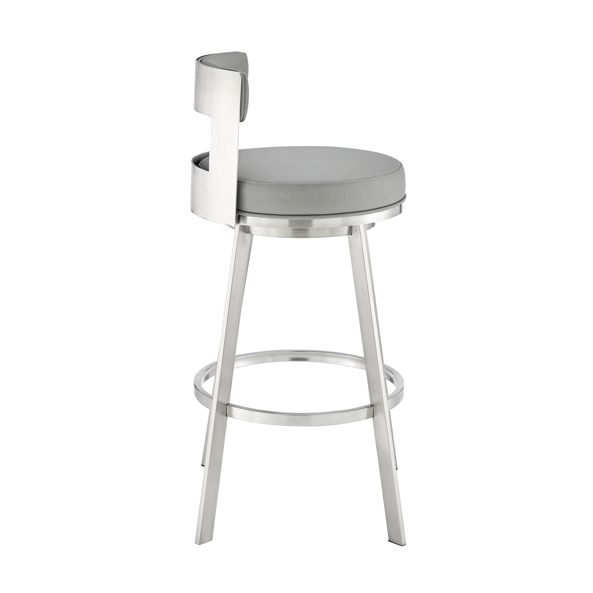 Flynn - Swivel Bar Stool -  Brushed Steel - Premium Counter Height (24"-27") from Armen Living - Just $372.50! Shop now at brett interiors