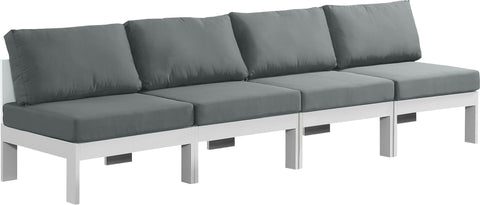 Nizuc - Outdoor Patio Modular Sofa 4 Seats - Grey - Premium Sofas from Meridian Furniture - Just $3450! Shop now at brett interiors