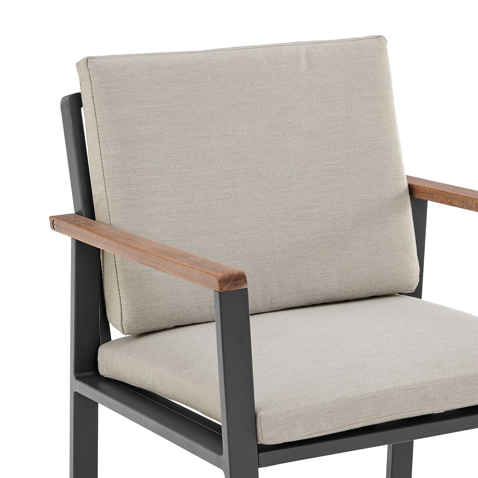 Nofi - Outdoor Patio Dining Chair With Cushions (Set of 2) - Charcoal / Taupe - Premium Chair Sets from Armen Living - Just $1110! Shop now at brett interiors