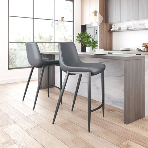 Magnus - Bar Chair (Set of 2) - Dark Gray / Black - Premium Chair Sets from Zuo Modern - Just $1600! Shop now at brett interiors