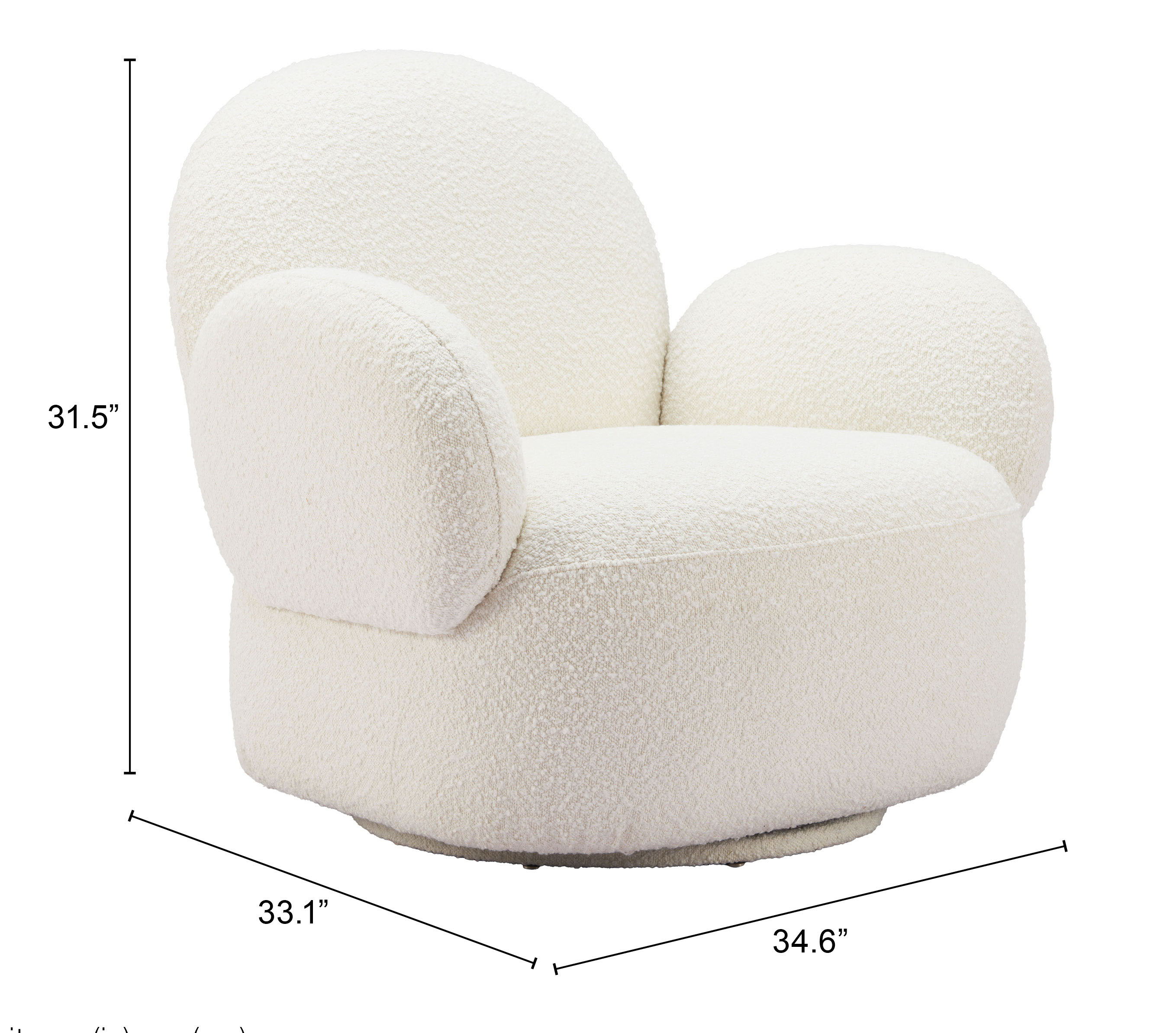 Pilka - Swivel Chair - White - Premium Swivel Chairs from Zuo Modern - Just $2125! Shop now at brett interiors