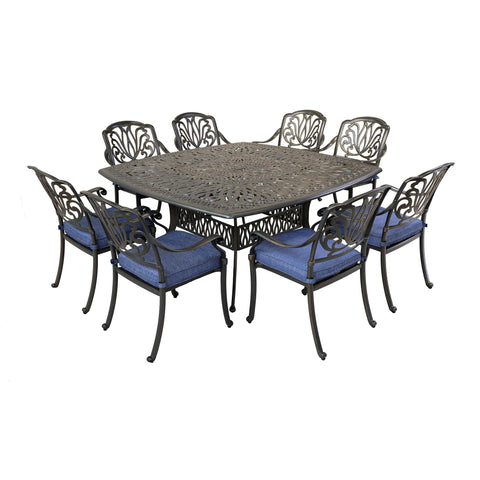 Square 8 Person 64" Long Aluminum Dining Set With Cushions - Premium 8 + Piece Outdoor Sets from Gather Craft - Just $4672! Shop now at brett interiors