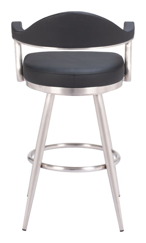 Vagur - Swivel Barstool - Black - Premium Bar Height (28"-30") from Zuo Modern - Just $900! Shop now at brett interiors