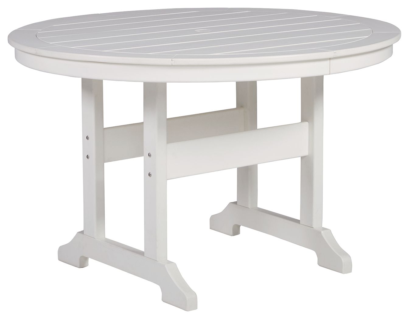 Crescent Luxe - White - Round Dining Table W/Umb Opt - Premium Dining Tables from Signature Design by Ashley® - Just $744.98! Shop now at brett interiors