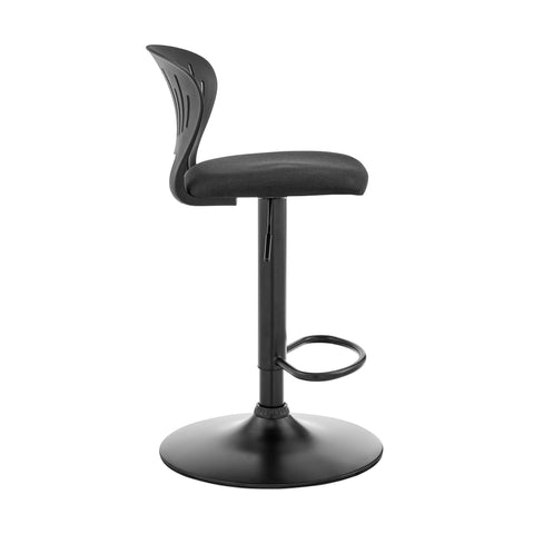 Padua - Adjustable Upholstery Swivel Stool - Black - Premium Adjustable Height from Armen Living - Just $137.50! Shop now at brett interiors