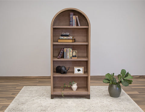 Natural Parota - 5 Shelves Bookcase - Brown Cappuccino - Premium Standard Bookcases from International Furniture Direct - Just $947.50! Shop now at brett interiors