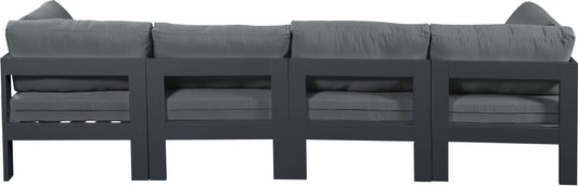 Nizuc - Outdoor Patio Modular Sofa - Dark Grey - Modern & Contemporary - Premium Sofas from Meridian Furniture - Just $3650! Shop now at brett interiors