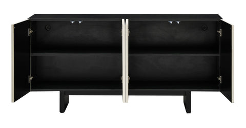 Gunton - Four Door Credenza - Silver / Black - Premium Credenzas from Coast2Coast Home - Just $4537.50! Shop now at brett interiors