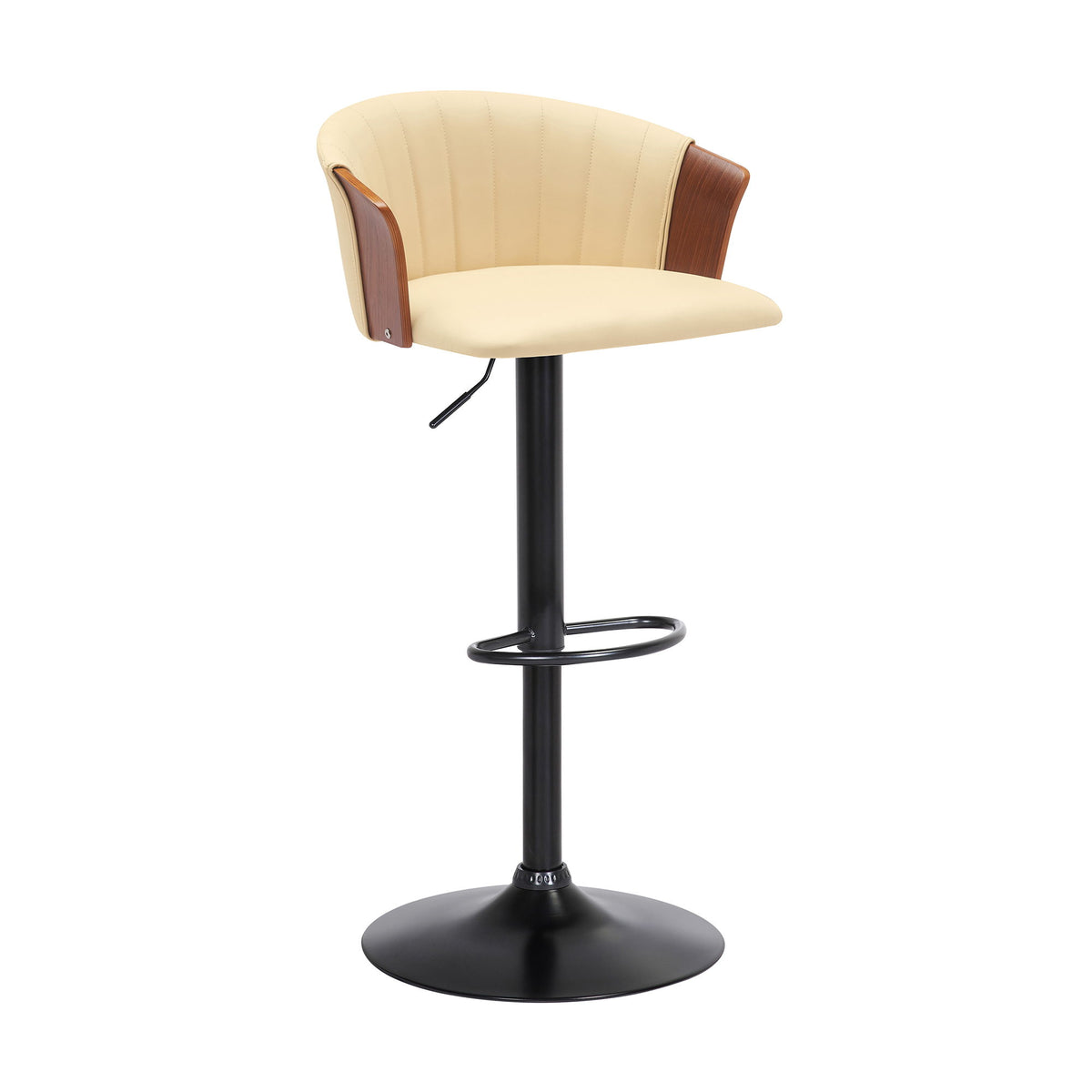 Lydia - Adjustable Walnut Wood Bar Stool - Premium Adjustable Height from Armen Living - Just $197.50! Shop now at brett interiors