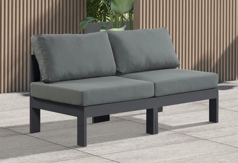 Nizuc - Outdoor Patio Modular Sofa 2 Seats - Grey - Fabric - Premium Sofas from Meridian Furniture - Just $1725! Shop now at brett interiors