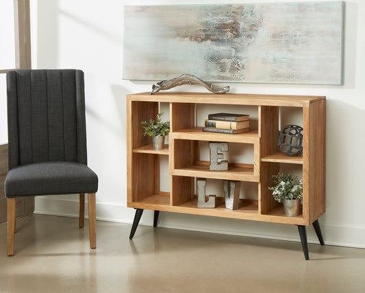 Bellamy - Bookcase - Acacia Natural / Black Powder Coat Finish - Premium Standard Bookcases from Coast2Coast Home - Just $2392.50! Shop now at brett interiors