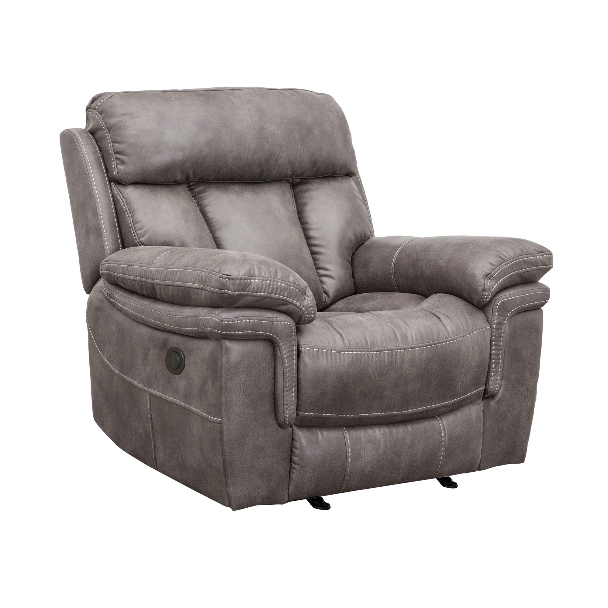 Estelle - Power Recliner Chair - Gunmetal - Premium Reclining Chairs from Armen Living - Just $1305! Shop now at brett interiors