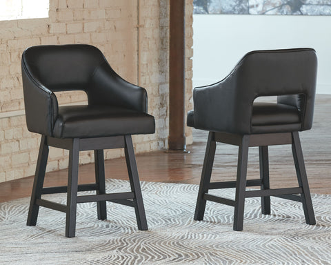 Tallenger - Upholstered Swivel Barstool (Set of 2) - Premium Stool Sets from Signature Design by Ashley® - Just $473.55! Shop now at brett interiors