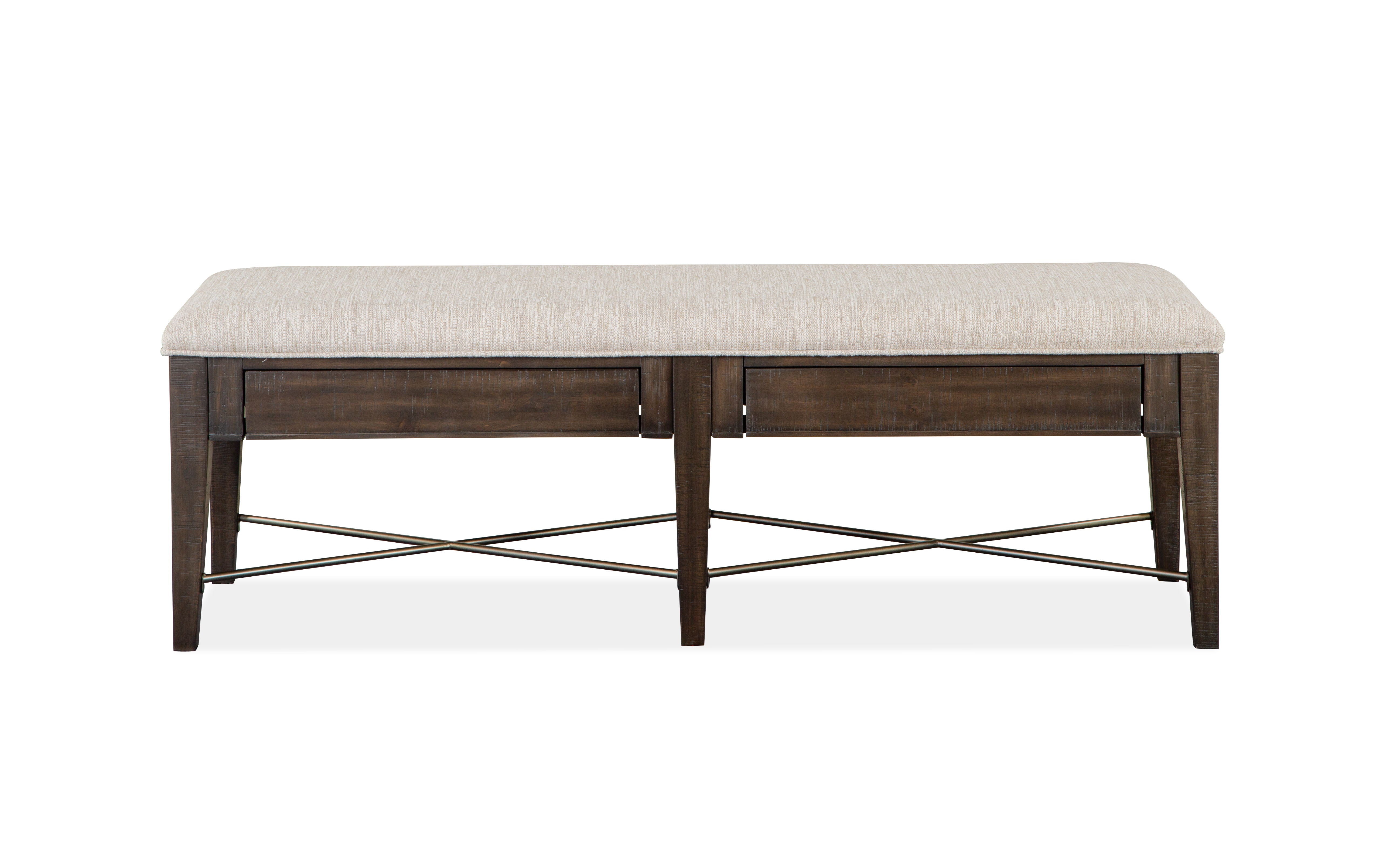 Westley Falls - Bench With Upholstered Seat - Graphite - Premium Upholstered Benches from Magnussen Furniture - Just $620! Shop now at brett interiors