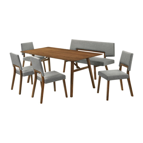 Channell - Walnut Wood Dining Table Set - Premium 5 Piece Dining Room Sets from Armen Living - Just $1082.50! Shop now at brett interiors