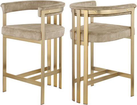 Marcello - Counter Stool - Beige - Premium Counter Height (24"-27") from Meridian Furniture - Just $625! Shop now at brett interiors