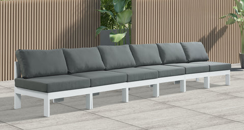 Nizuc - Outdoor Patio Modular Sofa Armless 6 Seats - Grey - Premium Sofas from Meridian Furniture - Just $5175! Shop now at brett interiors