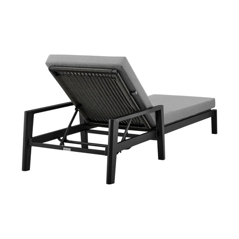 Cayman - Outdoor Patio Adjustable Chaise Lounge Chair With Cushions - Gray - Premium Chaises from Armen Living - Just $1827.50! Shop now at brett interiors