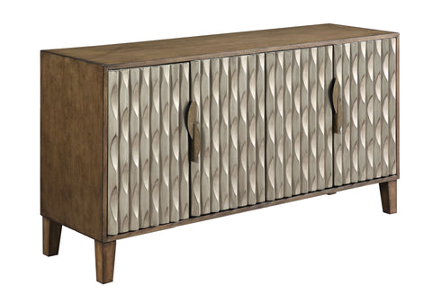 Perry - Four Door Credenza - Fossil Brown / Metallic - Premium Credenzas from Coast2Coast Home - Just $3300! Shop now at brett interiors