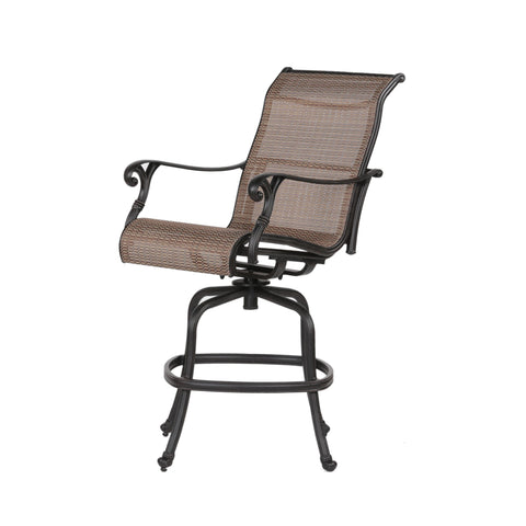 Patio Outdoor Indoor Aluminum Sling Swivel Bar Stool (Set of 2) - Bronze - Premium Chair Sets from Gather Craft - Just $1154! Shop now at brett interiors