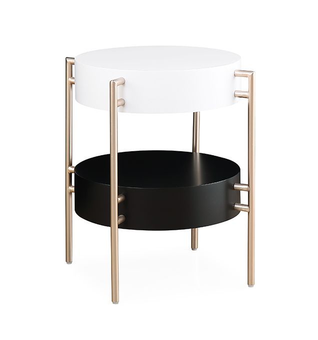 Kelsie - Two Tier Accent Table - Delilah White / Black - Premium Accent Tables from Coast2Coast Home - Just $1237.50! Shop now at brett interiors