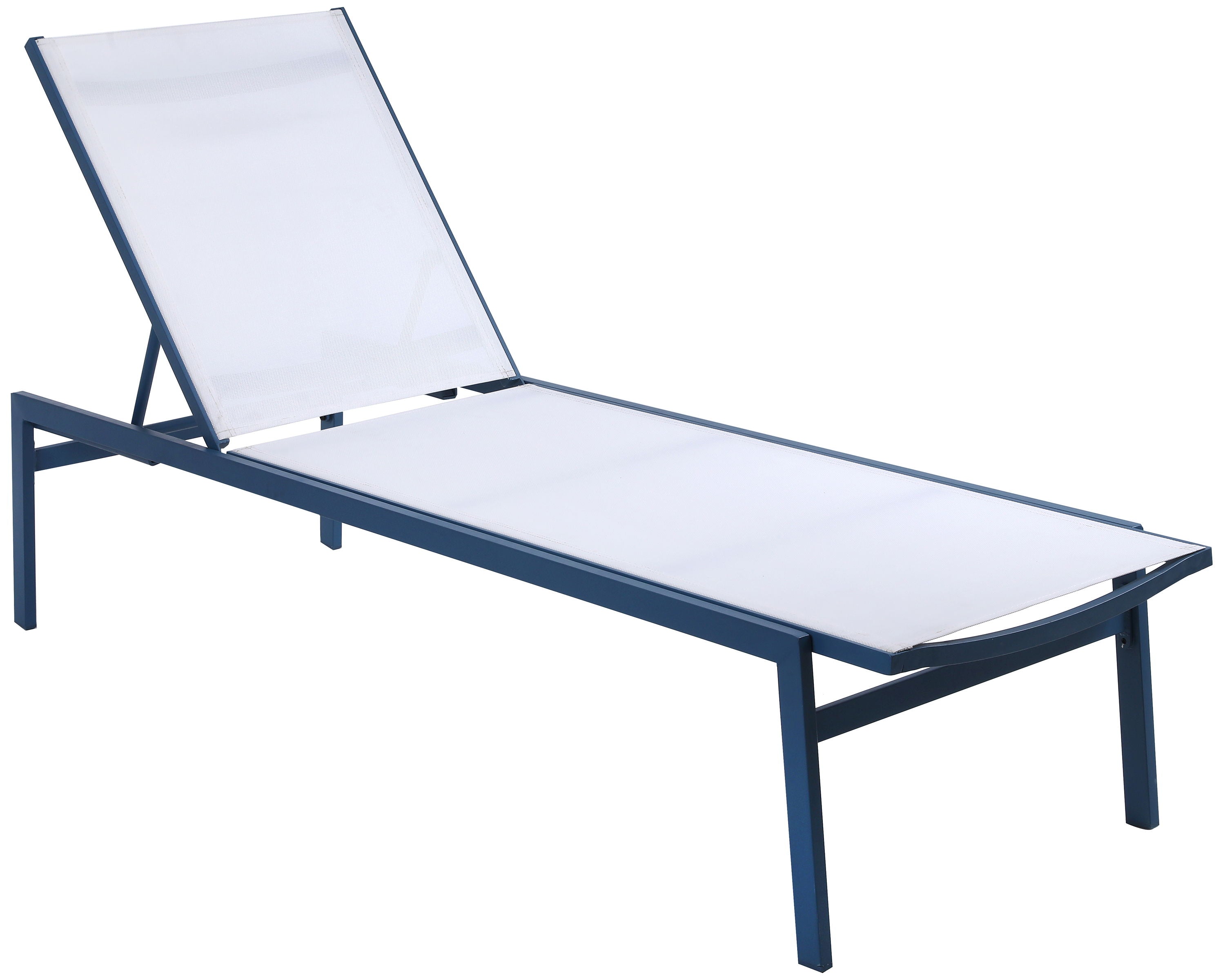 Santorini - Outdoor Patio Chaise Lounge Chair - White - Metal - Premium Chaises from Meridian Furniture - Just $500! Shop now at brett interiors