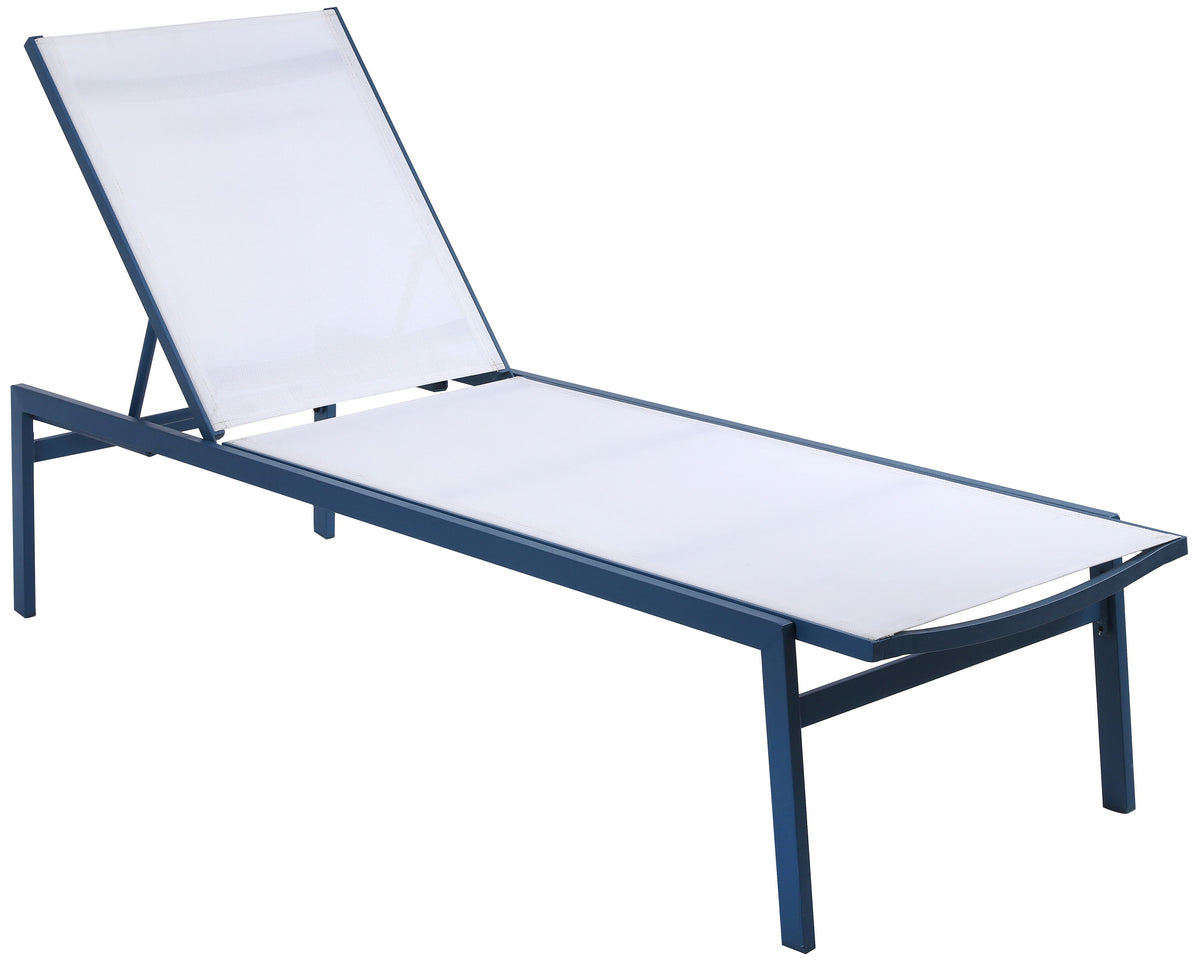 Santorini - Outdoor Patio Chaise Lounge Chair - White - Metal - Premium Chaises from Meridian Furniture - Just $500! Shop now at brett interiors