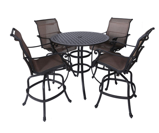 5 Piece Bar Height Dining Set - Antique Bronze - Premium 5 Piece Outdoor Sets from Gather Craft - Just $2850! Shop now at brett interiors