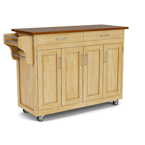 Create-A-Cart - 4 Doors Kitchen Cart - Cherry Wood Top - Premium Islands & Carts from Homestyles - Just $712.50! Shop now at brett interiors