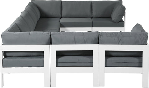 Nizuc - Outdoor Patio Modular Sectional 9 Piece - Grey - Metal - Premium Stationary Sectionals from Meridian Furniture - Just $8162.50! Shop now at brett interiors