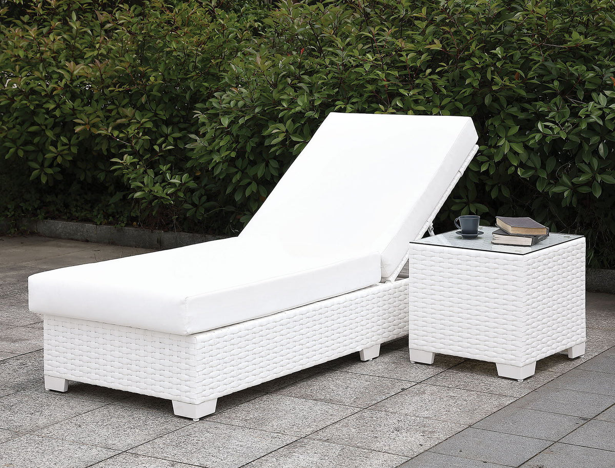 Somani - Cushion & End Table - White - Premium 2 Piece Outdoor Sets from Furniture of America - Just $3430! Shop now at brett interiors