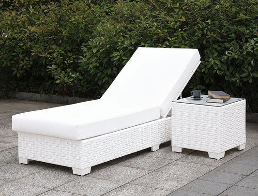 Somani - Cushion & End Table - White - Premium 2 Piece Outdoor Sets from Furniture of America - Just $3430! Shop now at brett interiors