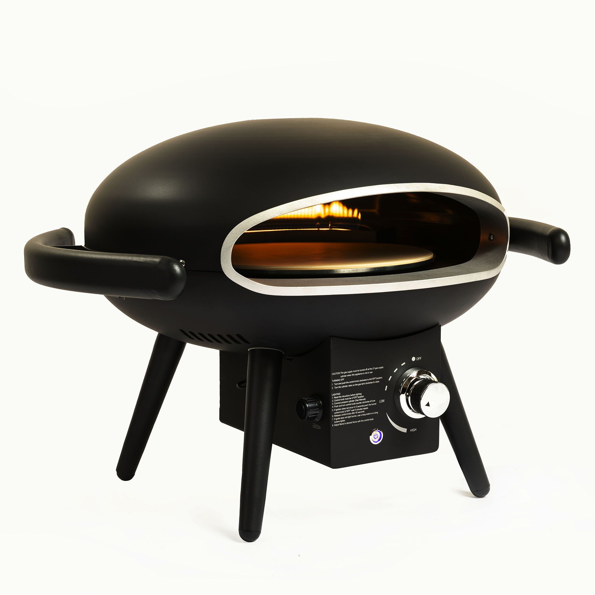 Gas Pizza Oven, Propane Outdoor Pizza Oven, Portable Pizza Oven For 12" Pizzas, With Gas Hose&Regulator - Black - Premium Fire Pits from AS Outdoor Heating - Just $380! Shop now at brett interiors