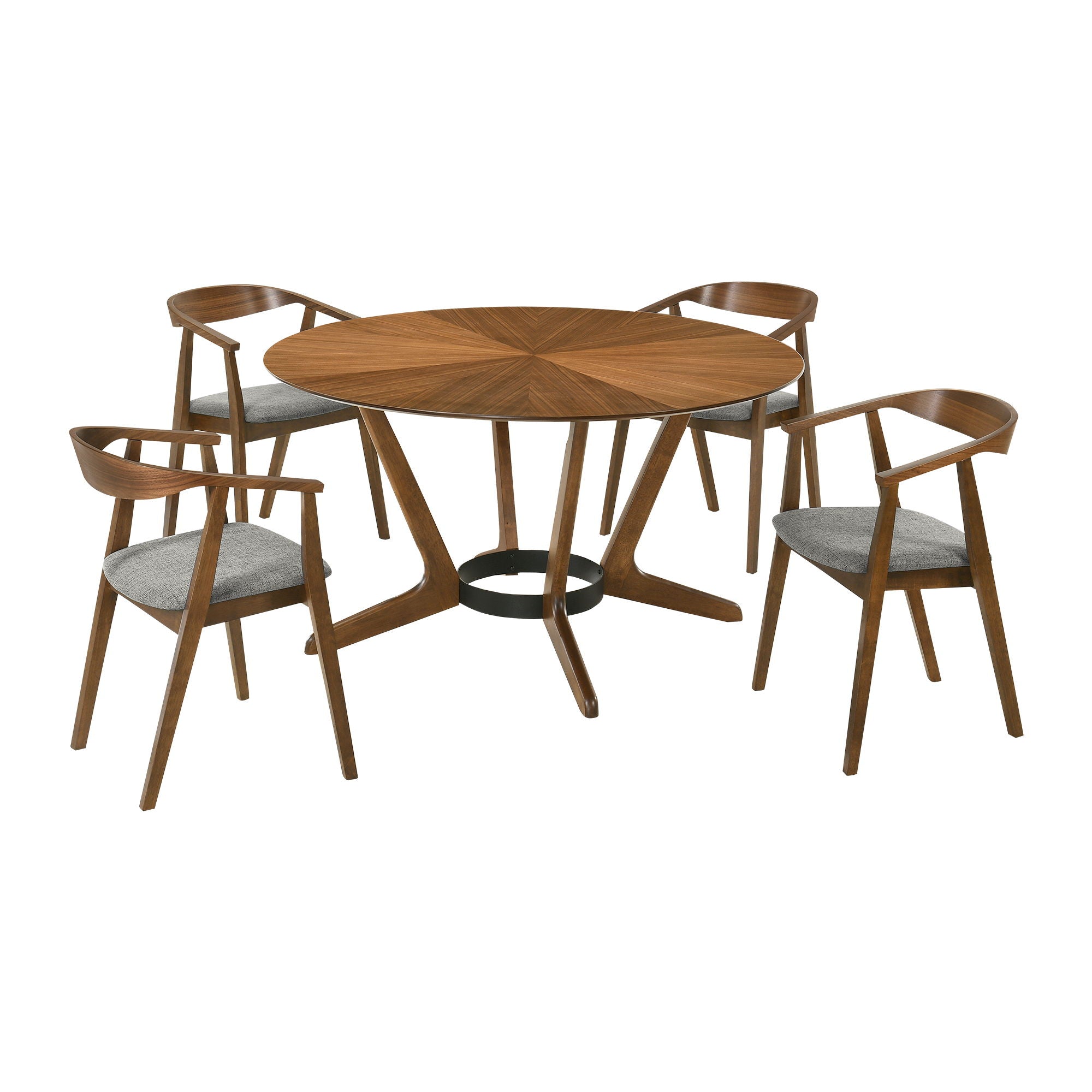 Santana - Round Dining Table Set - Premium 5 Piece Dining Room Sets from Armen Living - Just $1457.50! Shop now at brett interiors