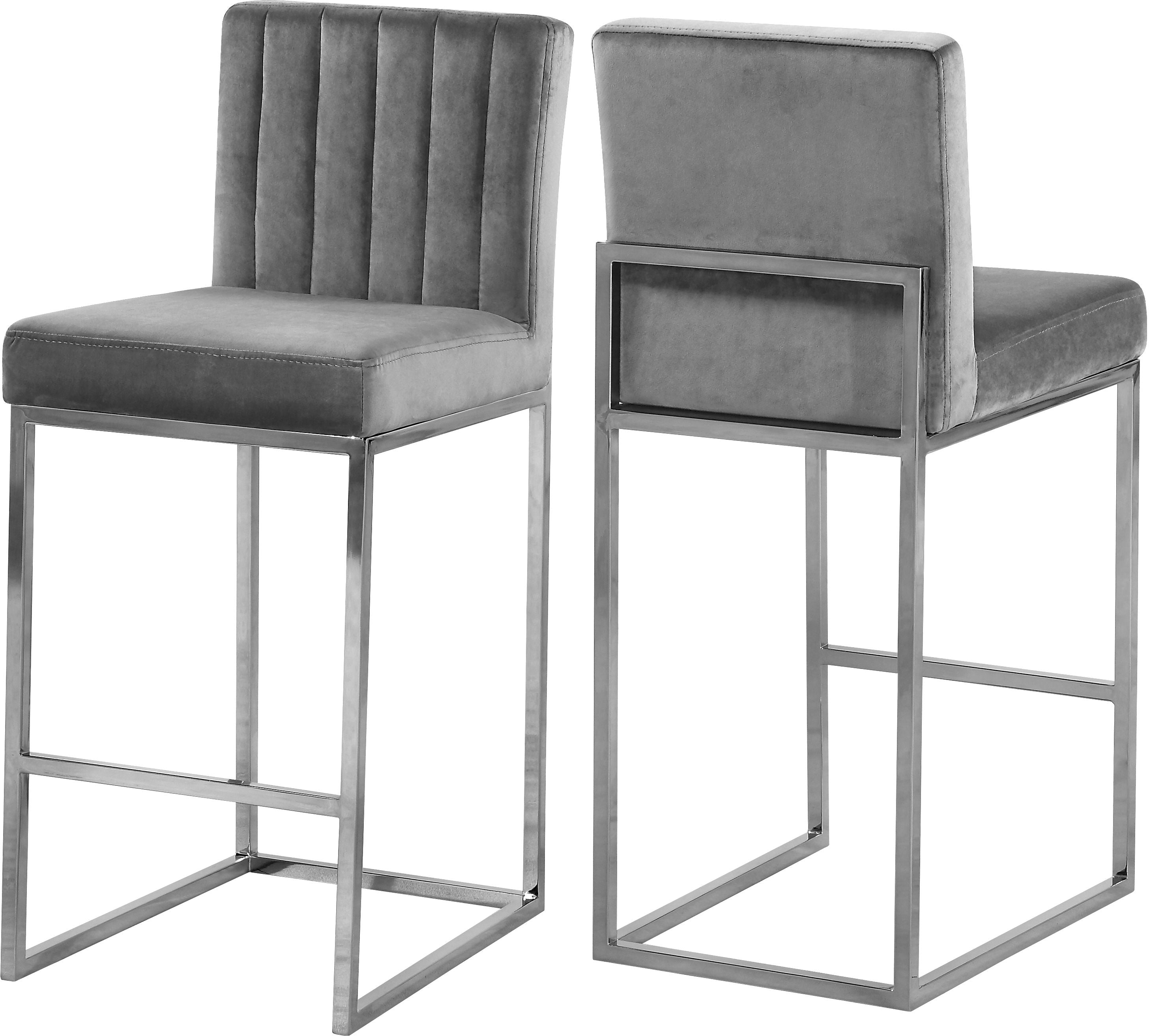 Giselle - Stool with Chrome Legs - Premium Adjustable Height from Meridian Furniture - Just $337.50! Shop now at brett interiors