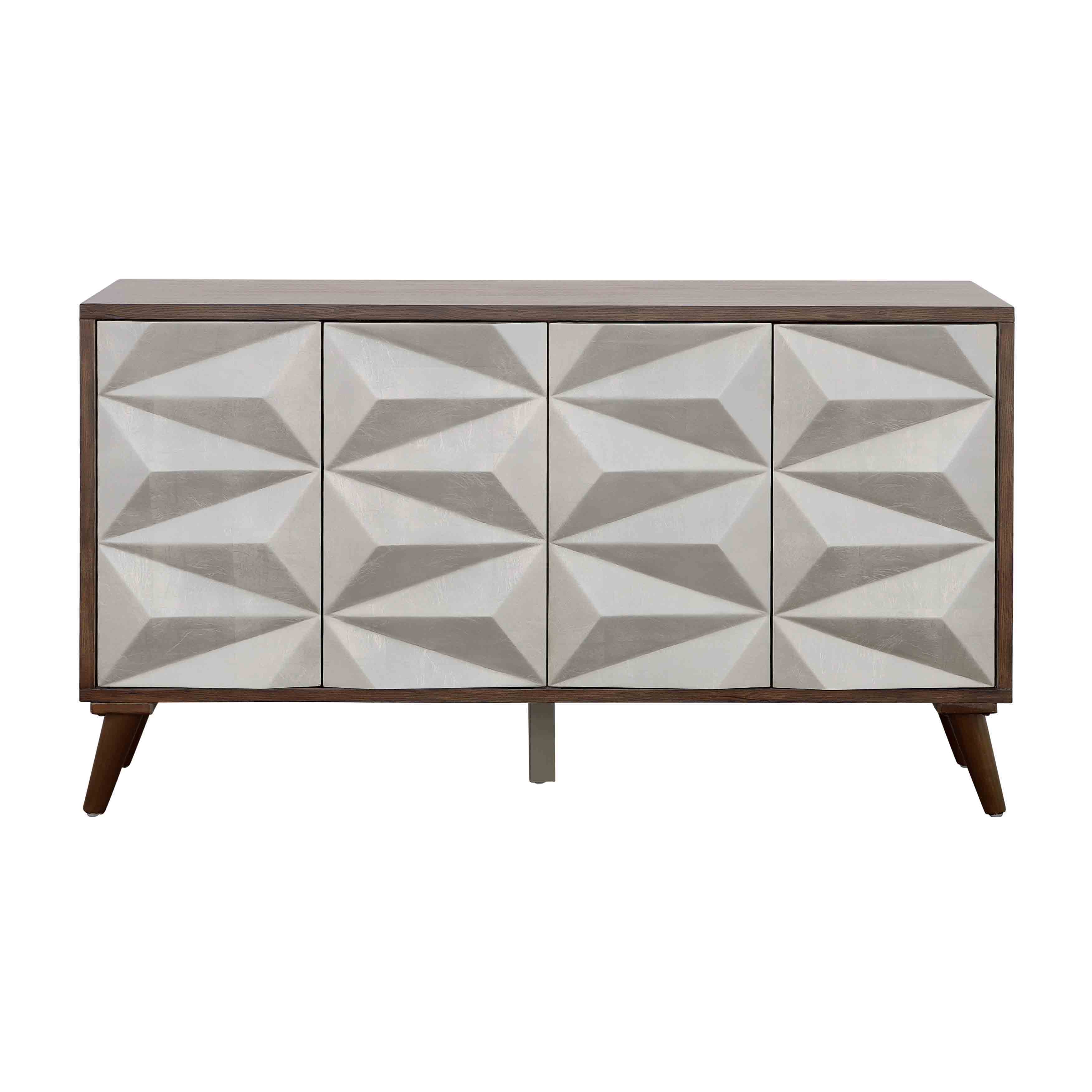 Mt.Rainier - Four Door Credenza - Brown / Silver - Premium Credenzas from Coast2Coast Home - Just $3547.50! Shop now at brett interiors