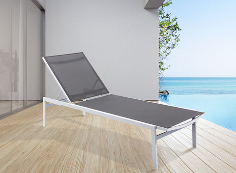 Santorini - Outdoor Patio Chaise Lounge Chair with Chrome Base - Premium Chaises from Meridian Furniture - Just $500! Shop now at brett interiors