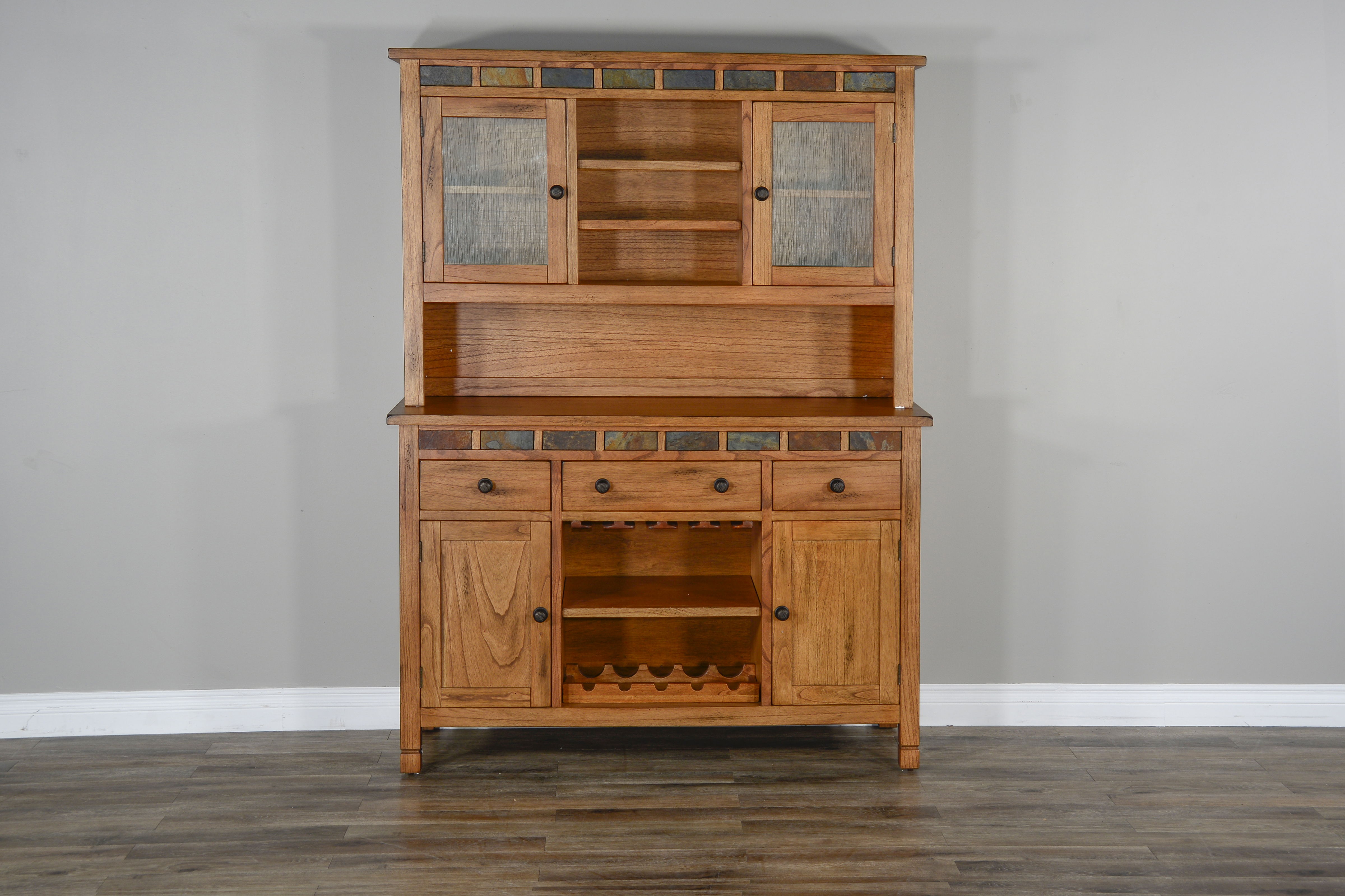 Sedona - Buffet & Hutch - Rustic Oak - Premium Hutches & Buffets from Sunny Designs - Just $1721! Shop now at brett interiors