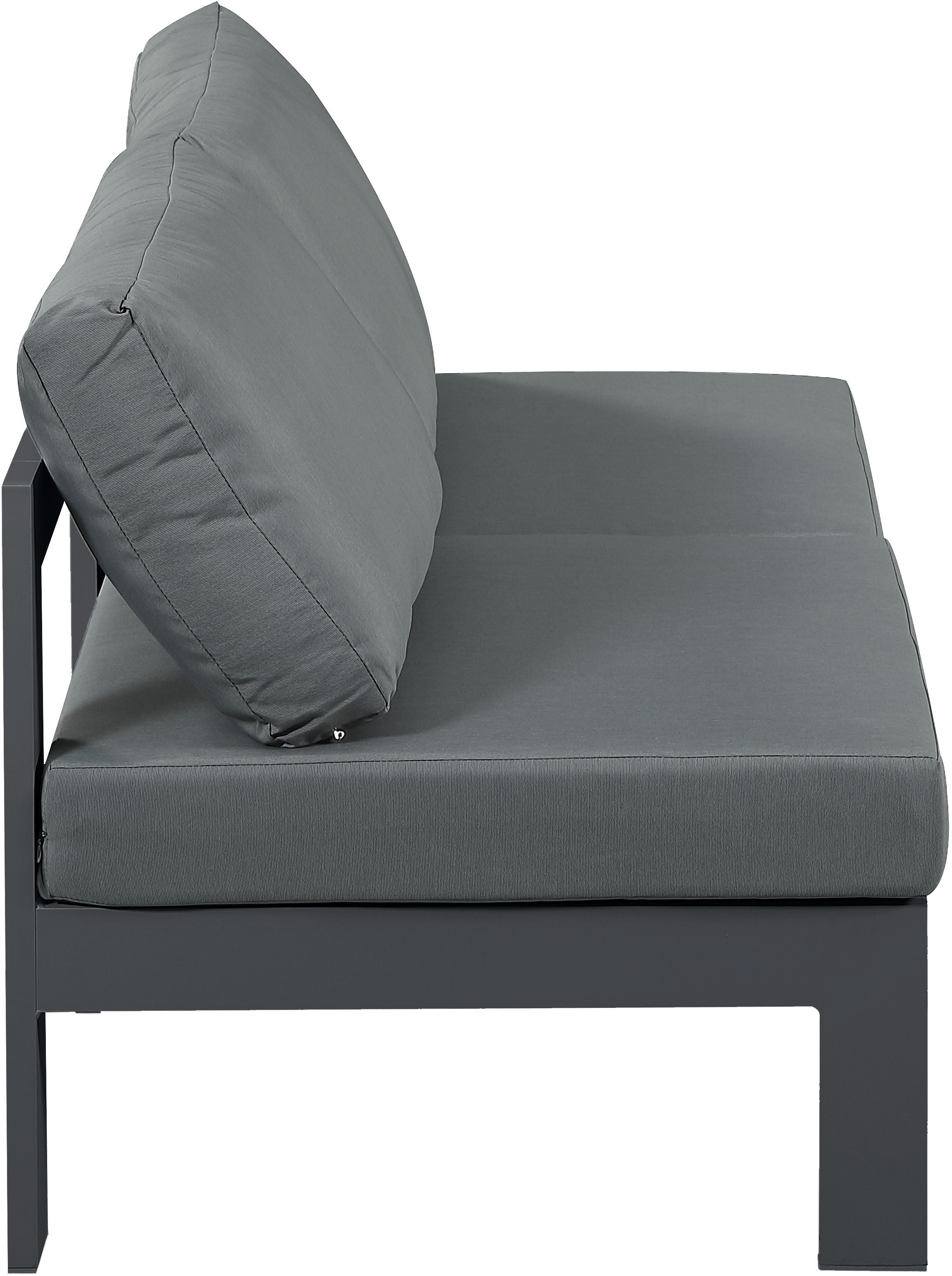 Nizuc - Outdoor Patio Modular Sofa 2 Seats - Grey - Fabric - Premium Sofas from Meridian Furniture - Just $1725! Shop now at brett interiors