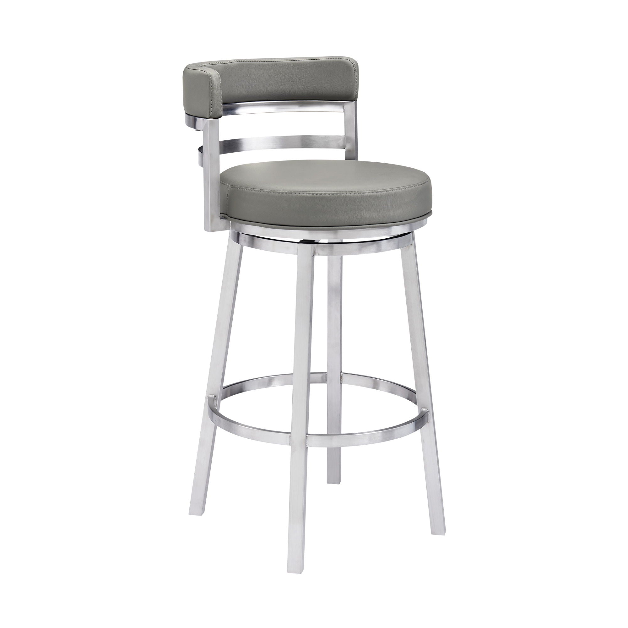 Madrid - Swivel Stainless Steel Bar Stool - Premium Counter Height (24"-27") from Armen Living - Just $415! Shop now at brett interiors