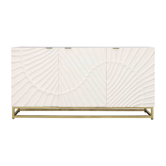 Fallow - Three Door Credenza - White / Gold - Premium Credenzas from Coast2Coast Home - Just $4950! Shop now at brett interiors